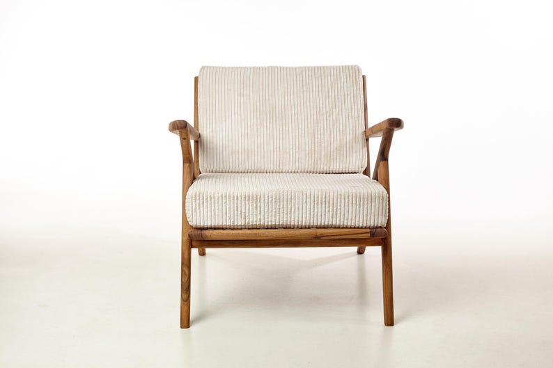 Handmade Mid-Century Wood Lounge Chair