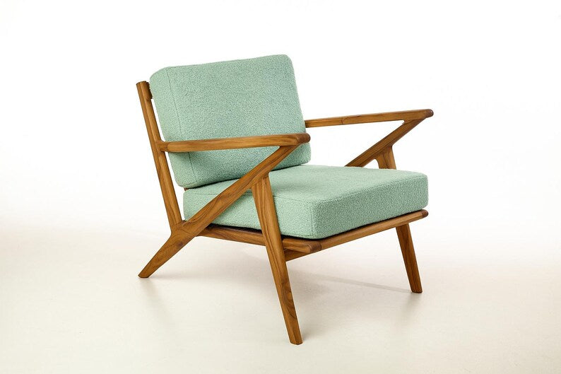 Handmade Mid-Century Wood Lounge Chair