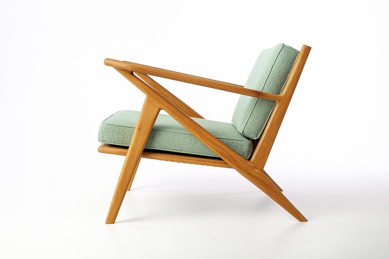 Handmade Mid-Century Wood Lounge Chair