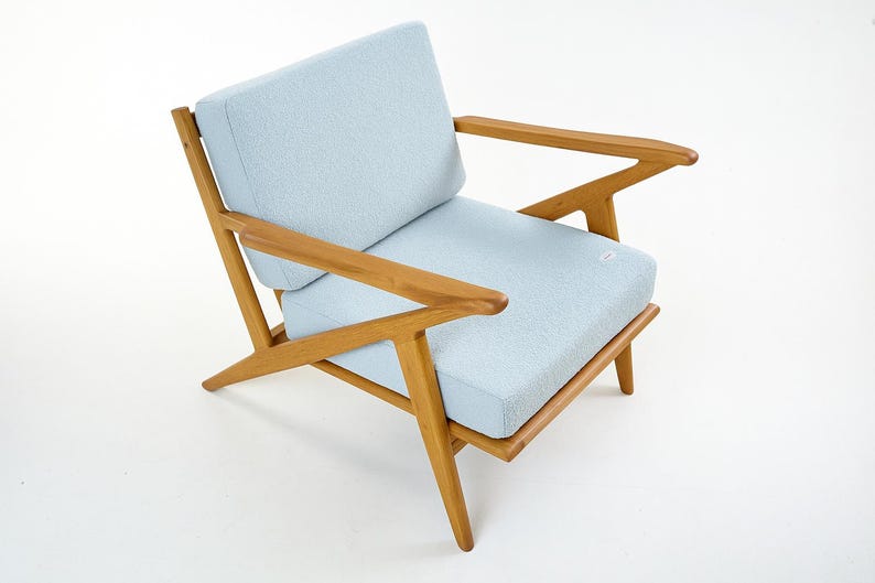 Handmade Mid-Century Wood Lounge Chair
