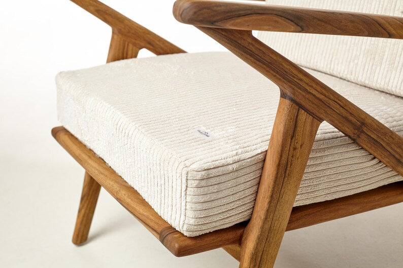 Handmade Mid-Century Wood Lounge Chair