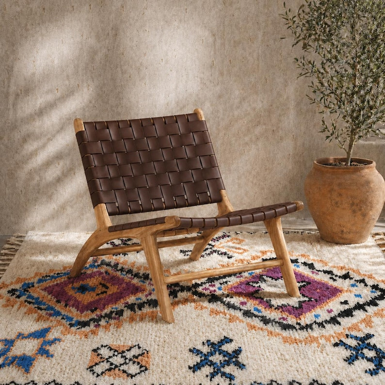 Handcrafted Solid Wood Accent Chair