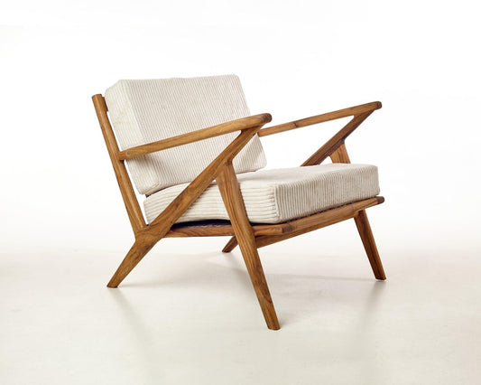 Handmade Mid-Century Wood Lounge Chair