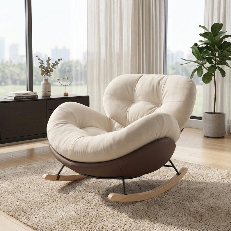 Handmade Upholstered Rocking Chair